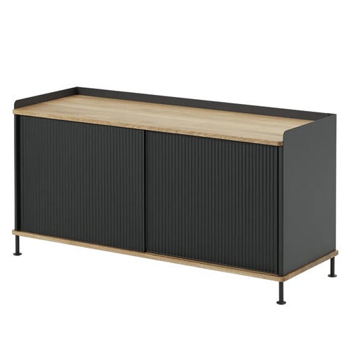 Enfold skjenk 124 x 45 cm  - oiled oak Anthracite Black