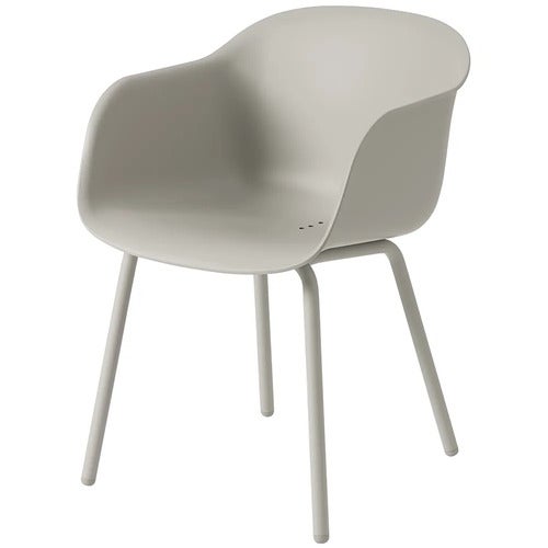 Fiber Outdoor Stol med armlener Grey 