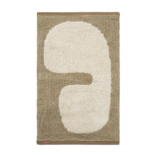 Vaskbar Baderomsmatte i Økologisk Bomull Dark Taupe/Off-white