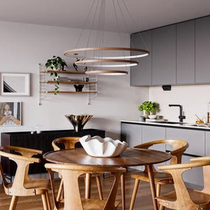 Trione taklampe Ø80cm LED valnøtt