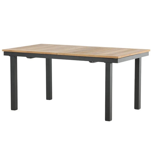 Panama spisebord 160-240x90 cm Svart/Teak 
