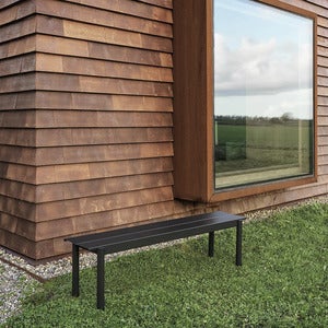 Linear Steel Benk 110x34 cm Warm Galvanized Steel 