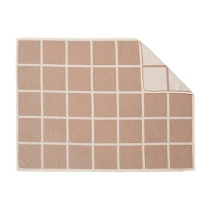 Vevd pledd i lammeull Criss Beige