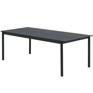 Linear Steel Spisebord 220x90 cm Anthracite Black 