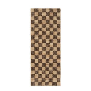 Håndvevd Ullteppe Check 70x180 cm Coffee