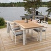 Panama spisebord 160-240x90 cm Hvit/Teak
