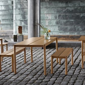 Linear Steel Benk 110x34 cm Burnt Orange 