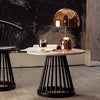Fan bord svart steintopp 60 cm hvit