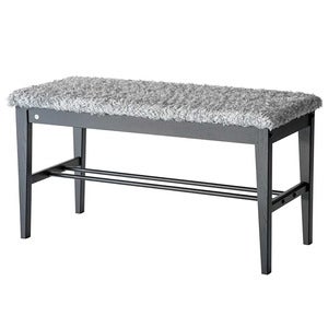 Cora Bench Svartbeiset eik/safeskinn look Lys grå