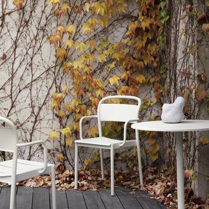 Linear Steel Stol med armlener - Grey 