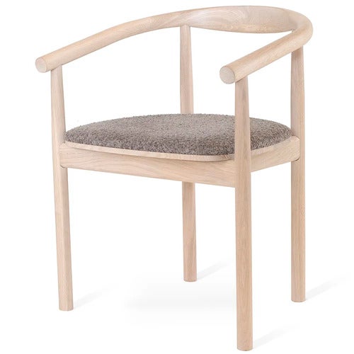 Maggio spisestol hvitoljet eik/stoff Abriamo brun 2-pk.