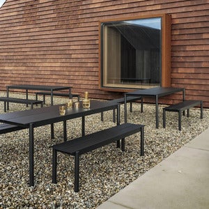 Linear Steel Benk 110x34 cm Anthracite Black 