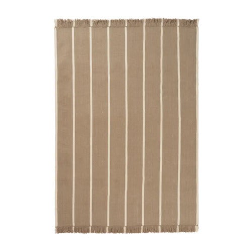 Calm Kelim Teppe 140x200 cm- Dark Sand/Off-white