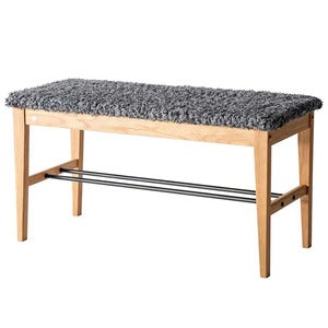 Cora Bench Lakkert eik/safeskinn look Mørk grå