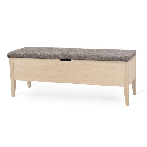 Klinte benk 120 cm hvitoljet eik med Abriamo brun