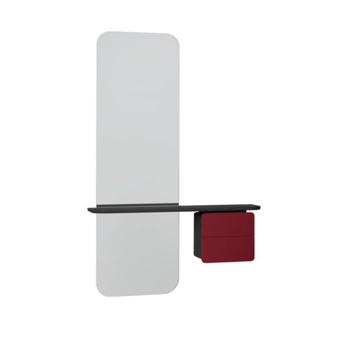 One More Look Speil Sort eik/ Ruby Red