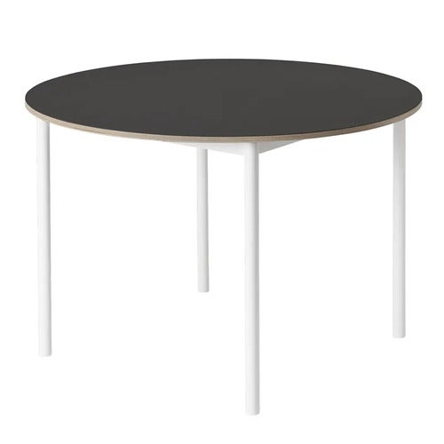 Base spisebord 110 cm - Black Nanolaminate Plywood White