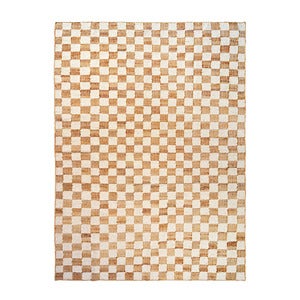 Håndvevd Ullteppe Check 200x300 cm Off-White