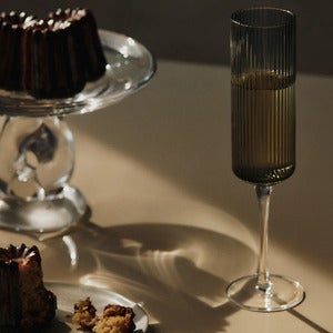 Champagneglass 2-pack Ripple Smoked Grey