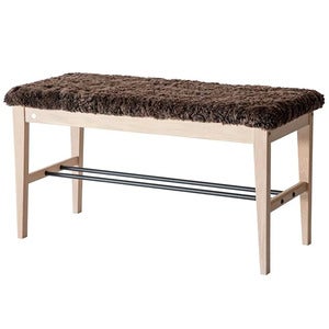 Cora Bench Hvitoljet eik/safeskinn brun