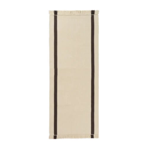 Calm Kelim Teppe 80x200 cm - Off-white/Coffee