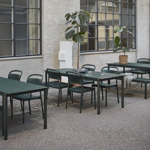 Linear Steel Spisebord 140X75 cm Dark Green 