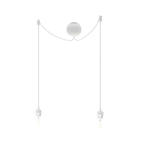 Cannonball Cluster Ø12 cm ledningssett dobbelt White