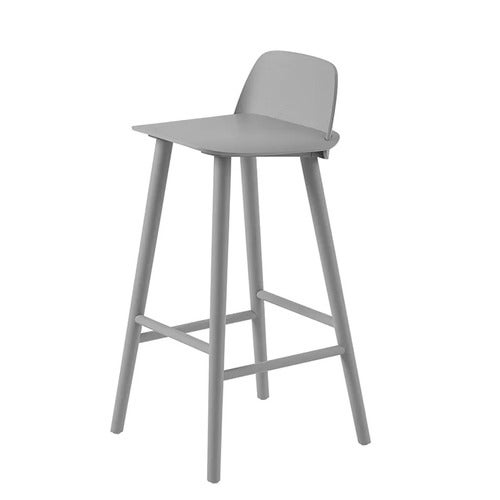 Nerd barstol 75 cm - med fotstøtte i metall - Grey