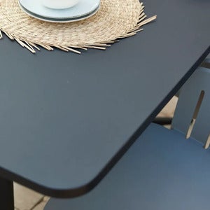 Bordplate 130x75 cm lavagrå, aluminium