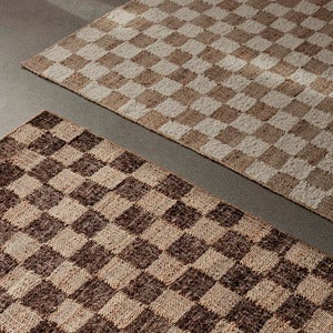 Håndvevd Ullteppe Check 140x200 cm Coffee