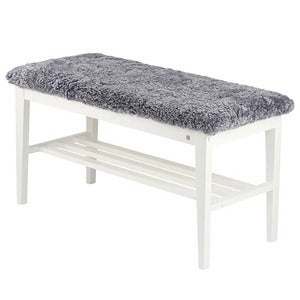 Nadja Bench Hvitlakkert bjørk/safeskinn lysegrå