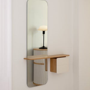 One More Look Speil Eik/Pearl White