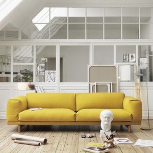 Rest Sofa 3-seters metallbase med peis 6/svart