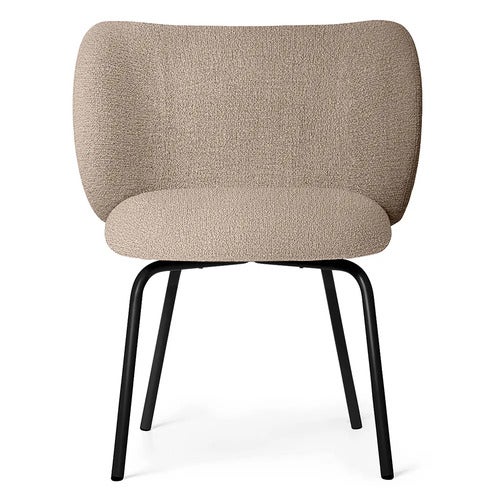 Rico Spisestol Black Bouclé - Sand