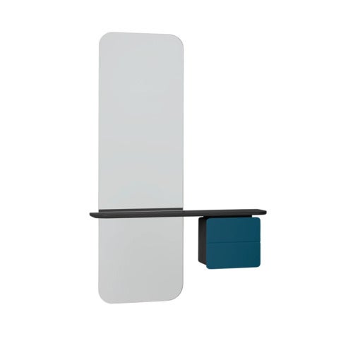 One More Look Speil Sort eik/ Petrol Blue