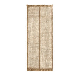 Athens håndvevd jute-teppe 80x200 cm- Natural/Off-whi