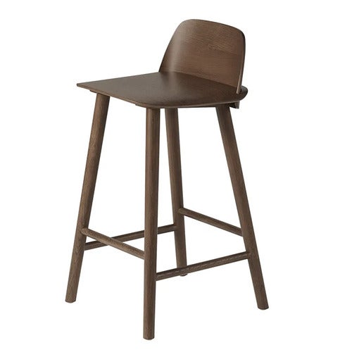 Nerd barstol 65 cm - med fotstøtte i metall - Stained Dark Brown
