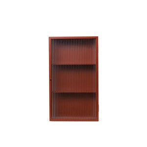 Haze Vegghengt Skap - Reeded Glass - Oxide Red
