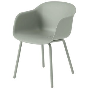 Fiber Outdoor Stol med armlener Dusty Green 