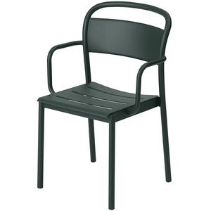 Linear Steel Stol med armlener - Dark Green 