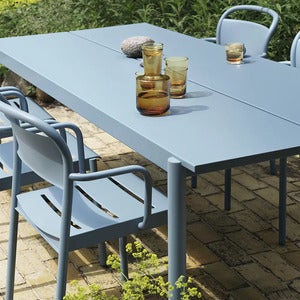 Linear Steel Matbord 220x90 cm Pale Blue 