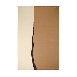 Soil Kelim teppe 200x300 cm- Dark Sand/Off-white