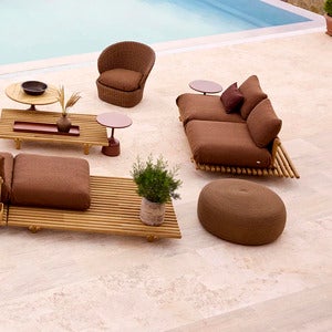 Circle fotskammel ekstra stor Umber brown Soft Rope
