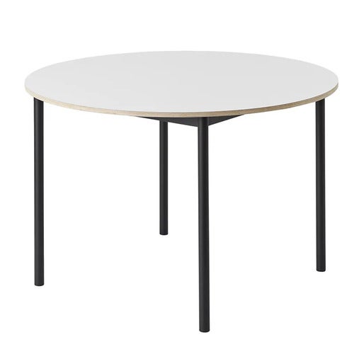 Base spisebord 110 cm - White Laminate Plywood Black