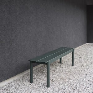 Linear Steel Benk 110x34 cm Dark Green 