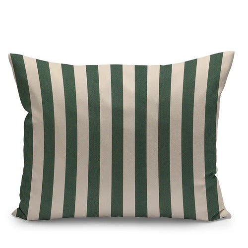 Barriere Ornamental pute 50x40 cm Lys aprikos/mørkgrønn stripe