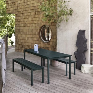 Linear Steel Benk 110x34 cm Grey 