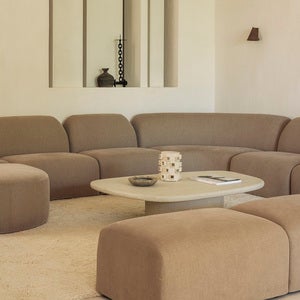 Bulky fotskammel lys sepia 80x60 cm