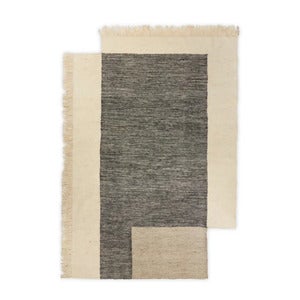 Counter håndvevd ullteppe 200x300 cm - Charcoal/Off-white