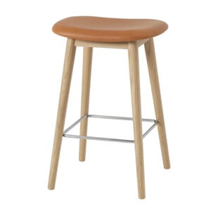 Fiber bar pallet låg Wood Base - 65 cm - Refine Leather Cognac Oak